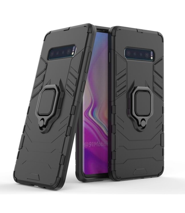 Zwart Hybrid Hoesje voor de Samsung Galaxy S10 Plus