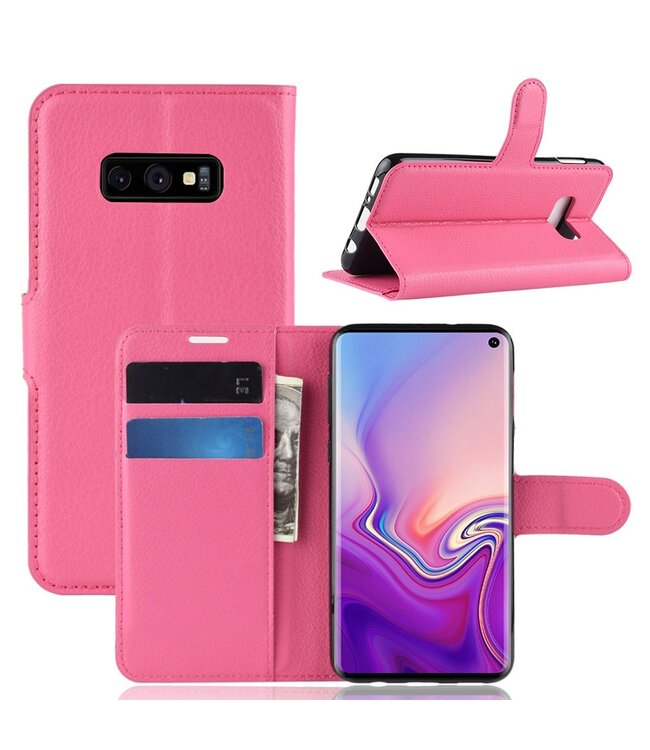 Roze Bookcase Hoesje voor de Samsung Galaxy S10e