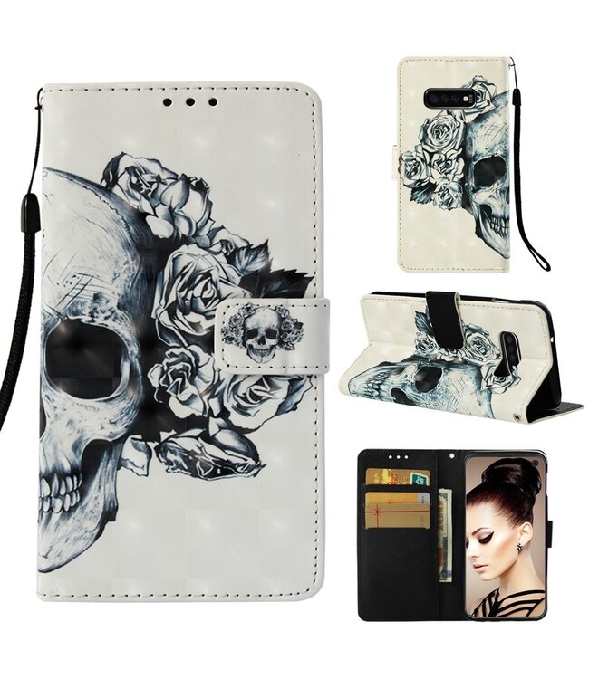 Skull Bookcase Hoesje voor de Samsung Galaxy S10e