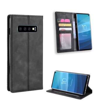 Zwart Bookcase Hoesje Samsung Galaxy S10