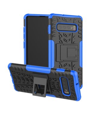 Zwart / Blauw Hybrid Hoesje Samsung Galaxy S10