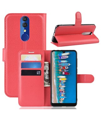 Rood Litchee Bookcase Hoesje Alcatel 3 (2019)