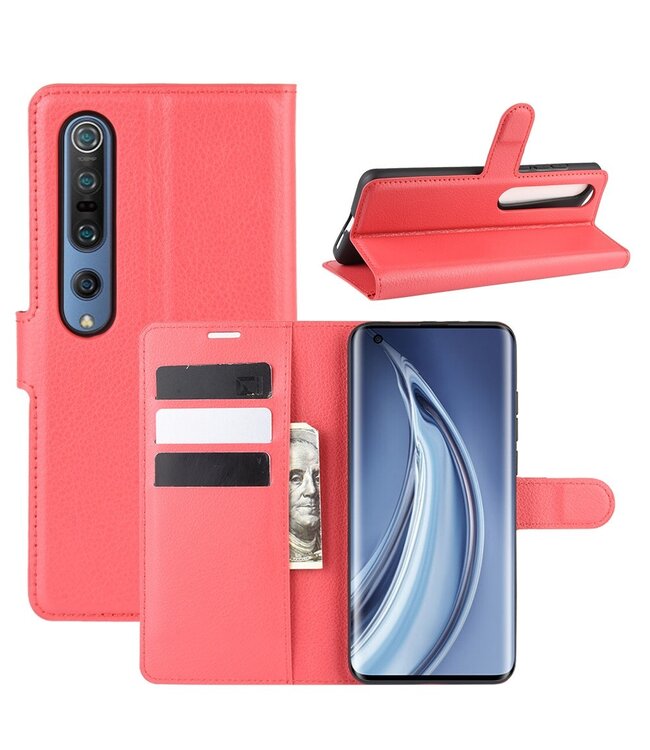 Rood Lychee Bookcase Hoesje voor de Xiaomi Mi 10 (Pro)