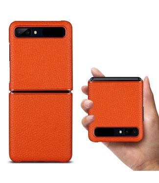 Oranje Lychee Backcover Hoesje Samsung Galaxy Z Flip