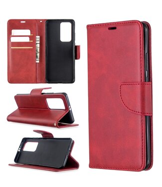 Rood Bookcase Hoesje Huawei P40 Pro