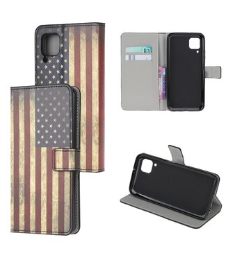 USA Vlag Vintage Bookcase Hoesje Huawei P40 Lite