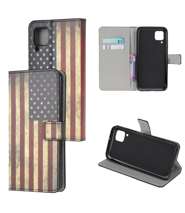 USA Vlag Vintage Bookcase Hoesje voor de Huawei P40 Lite