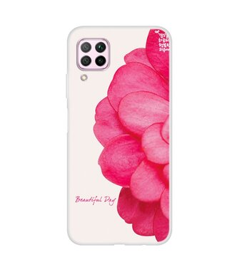 Roze Bloem TPU Hoesje Huawei P40 Lite