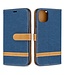 Blauw Canvas Bookcase Hoesje voor de iPhone 11