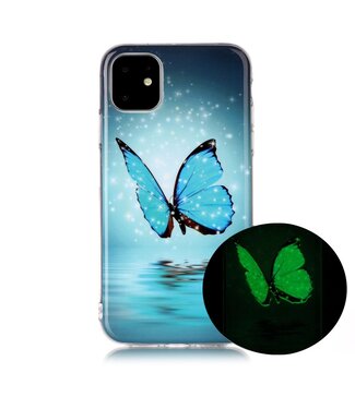 Blauw Vlinder TPU Hoesje iPhone 11