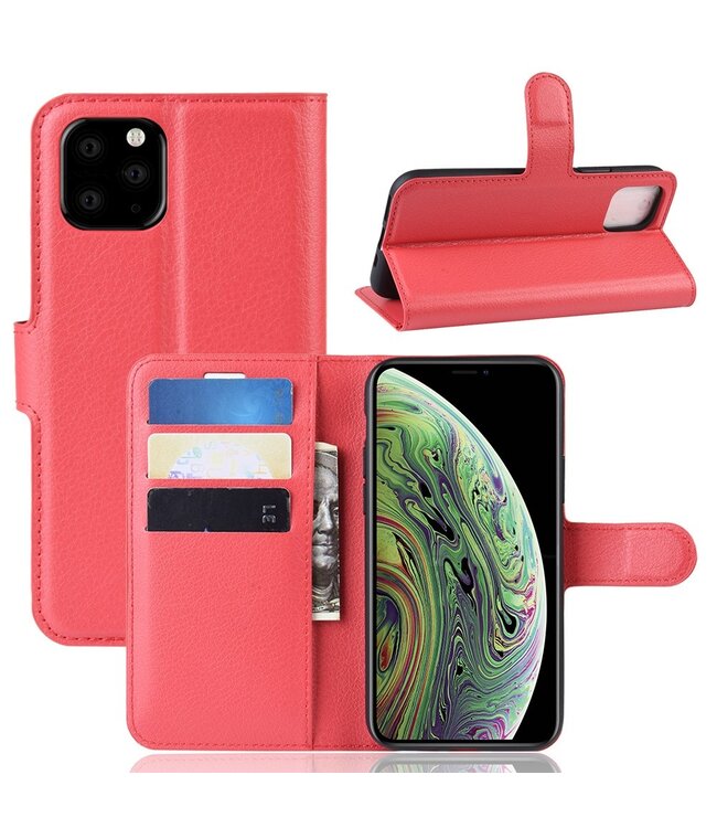 Rood Lychee Bookcase Hoesje voor de iPhone 11 Pro