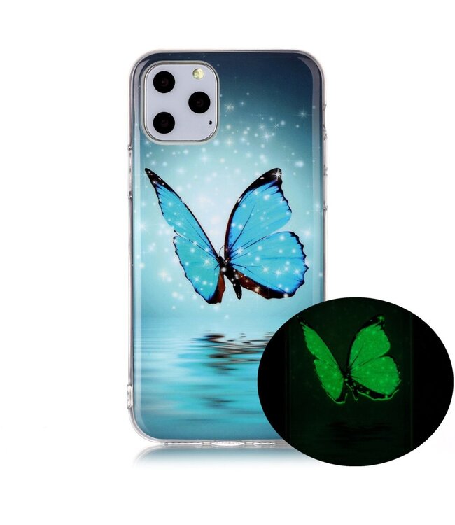 Blauw Vlinder TPU Hoesje voor de iPhone 11 Pro