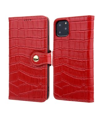 Rood Krokodillenleer Bookcase Hoesje iPhone 11 Pro