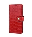 Rood Krokodillenleer Bookcase Hoesje voor de iPhone 11 Pro