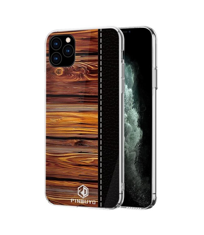 Pinwuyo Pinwuyo Zwart Hout Hardcase Hoesje voor de iPhone 11 Pro