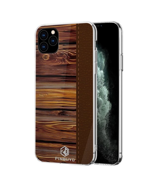 Pinwuyo Pinwuyo Bruin Hout Hardcase Hoesje voor de iPhone 11 Pro