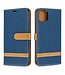 Blauw Canvas Bookcase Hoesje voor de iPhone 11 Pro Max