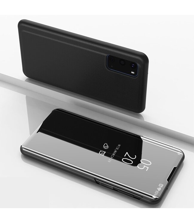 Zwart Spiegel Bookcase Hoesje voor de Samsung Galaxy S20