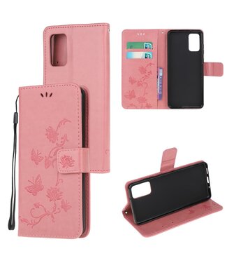 Roze Vlinders Bookcase Hoesje Samsung Galaxy S20