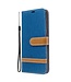 Blauw Canvas Bookcase Hoesje voor de Samsung Galaxy S20