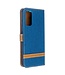Blauw Canvas Bookcase Hoesje voor de Samsung Galaxy S20