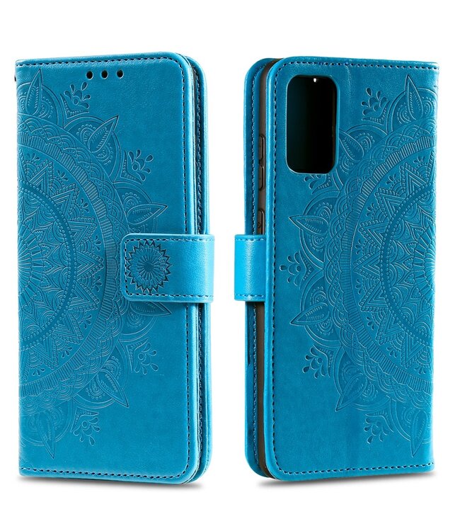 Blauw Mandala Bookcase Hoesje voor de Samsung Galaxy S20