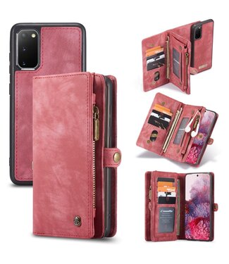 CaseMe Rood Vintage Bookcase Hoesje Samsung Galaxy S20