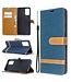 Blauw Canvas Bookcase Hoesje voor de Samsung Galaxy S20 Plus