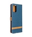 Blauw Canvas Bookcase Hoesje voor de Samsung Galaxy S20 Plus