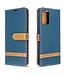 Blauw Canvas Bookcase Hoesje voor de Samsung Galaxy S20 Plus