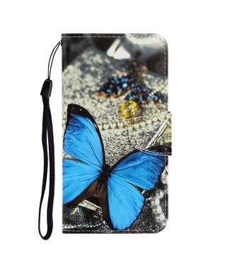 Blauwe Vlinder Bookcase Hoesje Samsung Galaxy S20 Plus