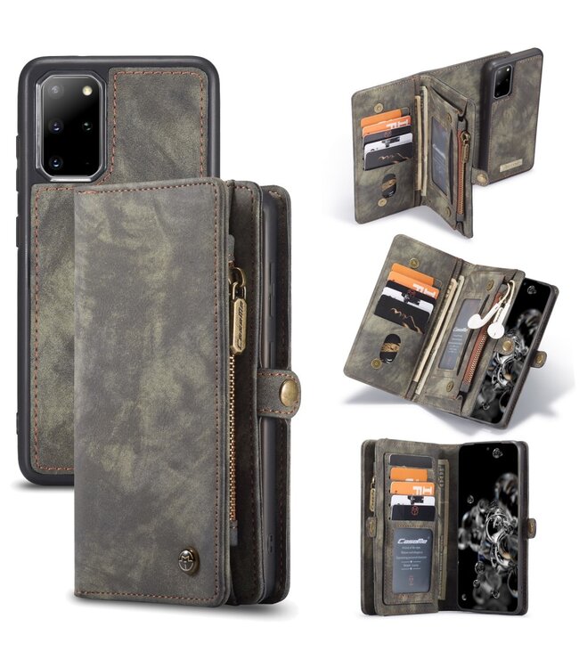 CaseMe Caseme Grijs Vintage Bookcase Hoesje voor de Samsung Galaxy S20 Plus