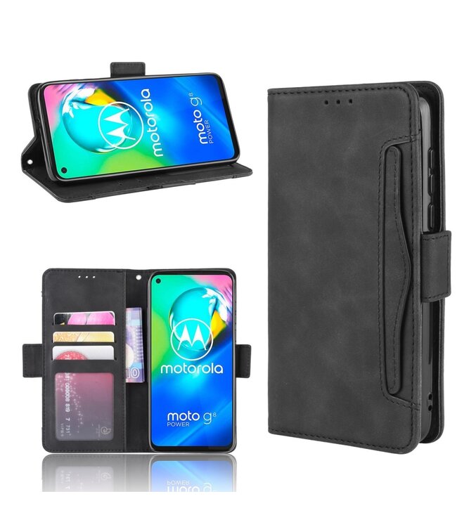 Zwart Bookcase Hoesje voor de Motorola Moto G8