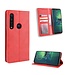 Rood Vintage Bookcase Hoesje voor de Motorola Moto G8 Plus