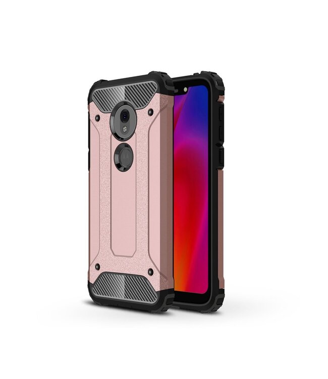 Rosegoud Hybrid Hoesje voor de Motorola Moto G7 Play