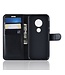 Zwart Lychee Bookcase Hoesje voor de Motorola Moto G7 Play