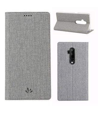 Vili DMX Grijs Stof Bookcase Hoesje OnePlus 7T Pro