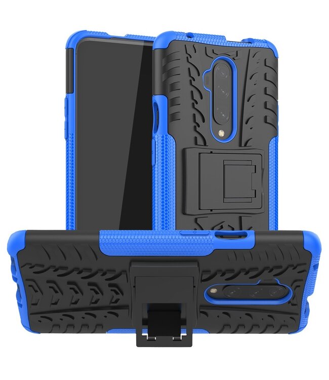 Zwart/Blauw Hybrid Hoesje voor de OnePlus 7T Pro
