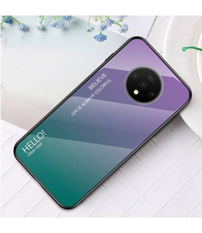 Cyaan / Lila Backcover Hoesje voor de OnePlus 7T