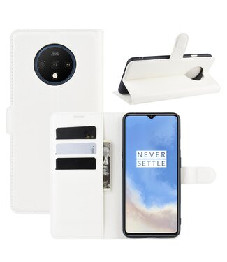 Wit Lychee Bookcase Hoesje OnePlus 7T