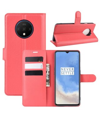 Rood Lychee Bookcase Hoesje OnePlus 7T