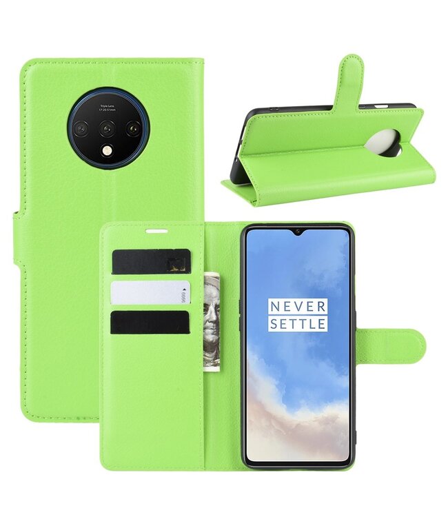 Groen Lychee Bookcase Hoesje voor de OnePlus 7T