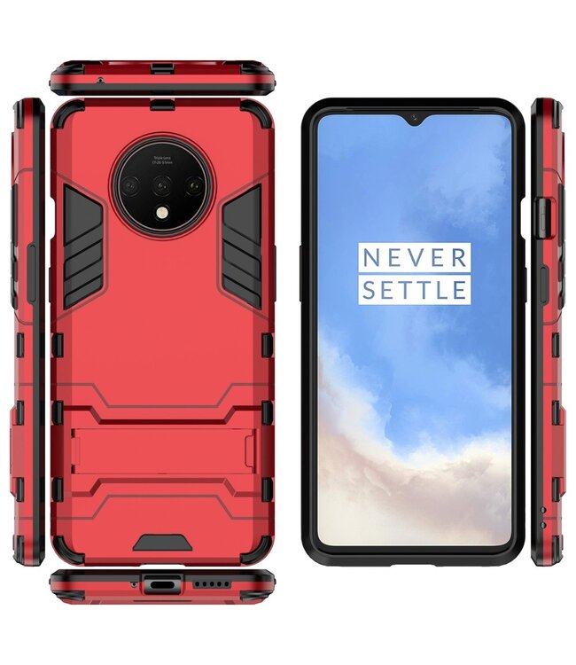 Rood Hybrid Hoesje voor de OnePlus 7T