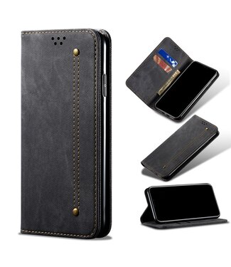 Zwart Retro Bookcase Hoesje OnePlus 8 Pro