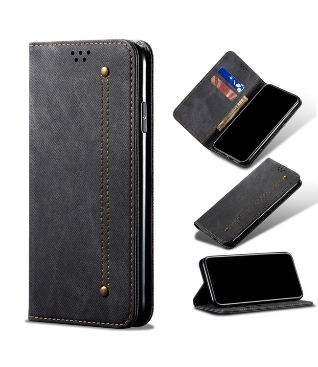 Zwart Retro Bookcase Hoesje voor de OnePlus 8 Pro