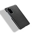 Zwart Litchee Hardcase Hoesje voor de Samsung Galaxy S20 FE