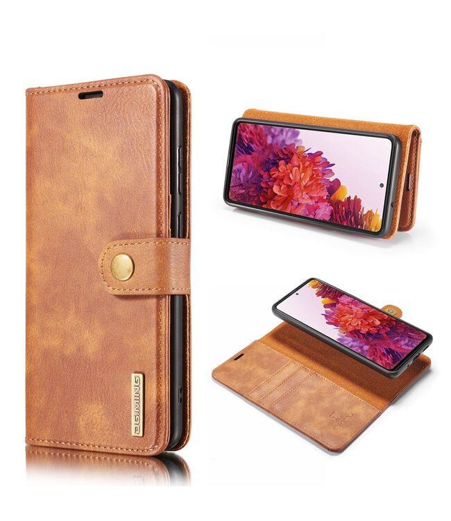 DG.Ming Bruin 2-in-1 Bookcase Hoesje voor de Samsung Galaxy S20 FE