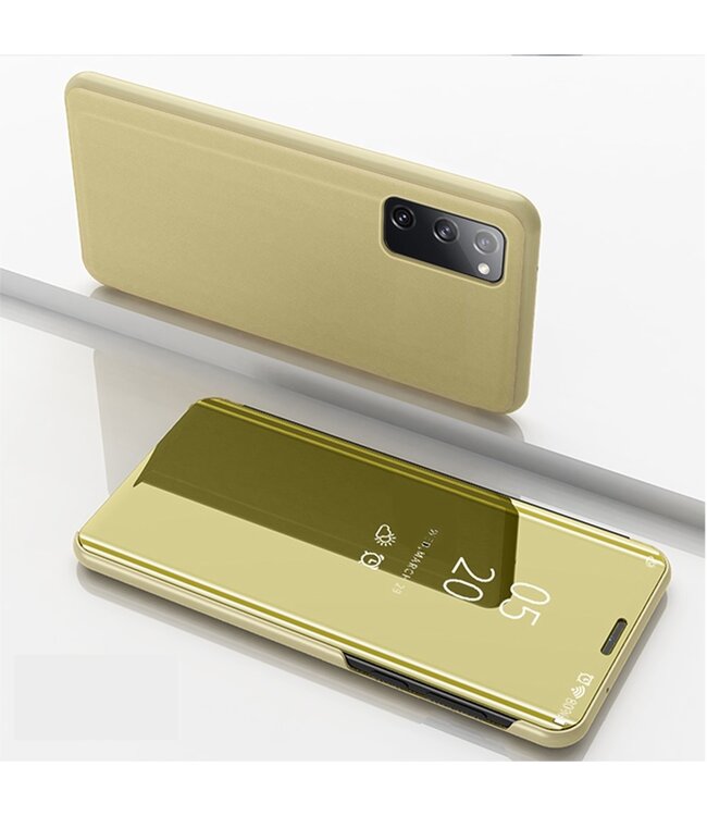 Goud Spiegel Bookcase Hoesje voor de Samsung Galaxy S20 FE