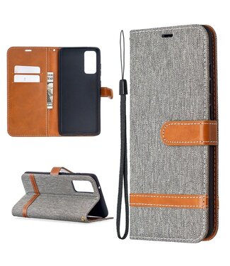 Grijs Jeans Bookcase Hoesje Samsung Galaxy S20 FE