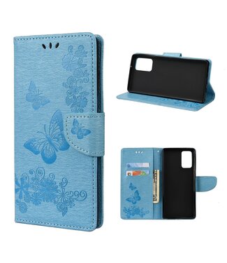 Blauw Vlinder Bookcase Hoesje Samsung Galaxy S20 FE